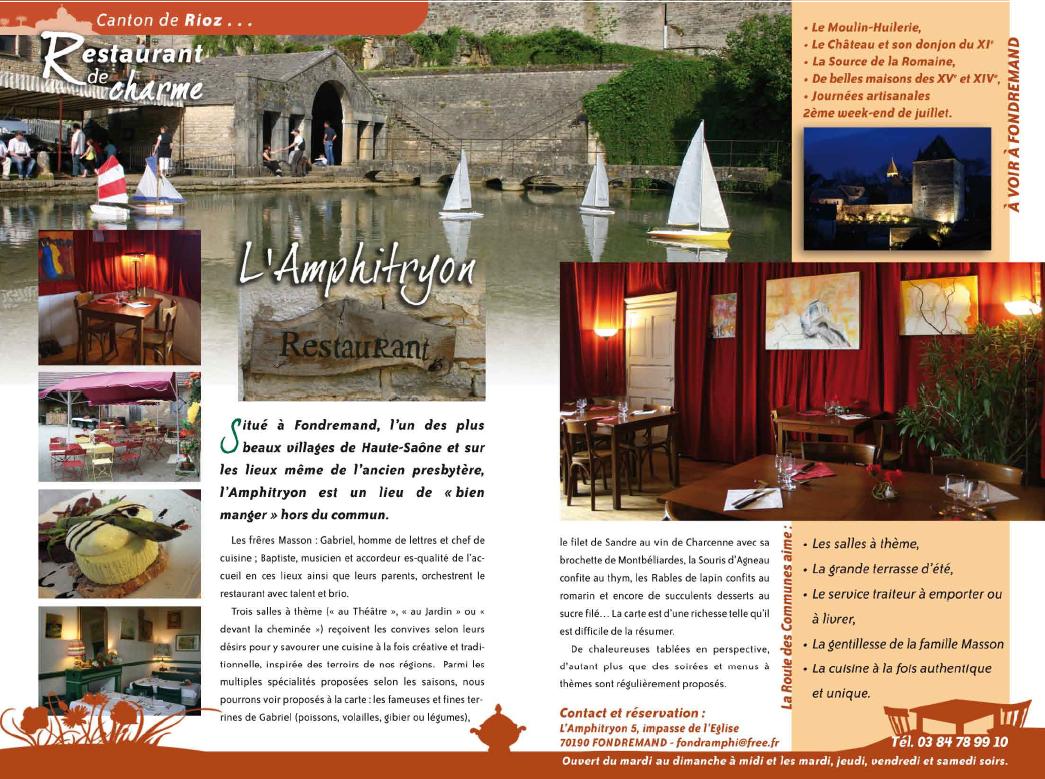 Restaurant l'Amphytrion à Fondremand (70)