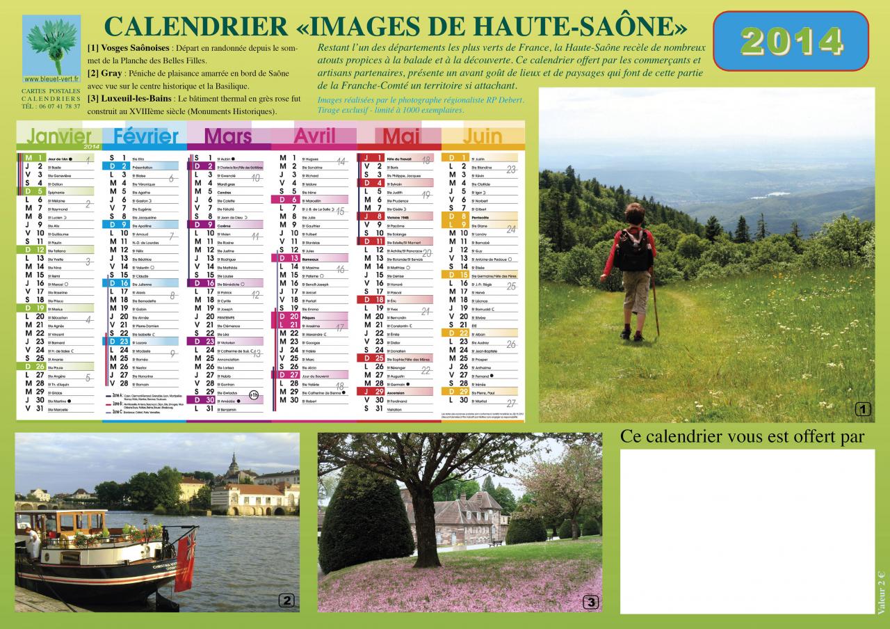 Cal.A4 Haute Saône (recto)