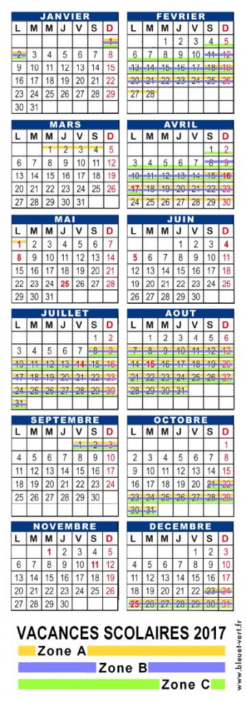 Calendrier 2017 en version marque-pages 