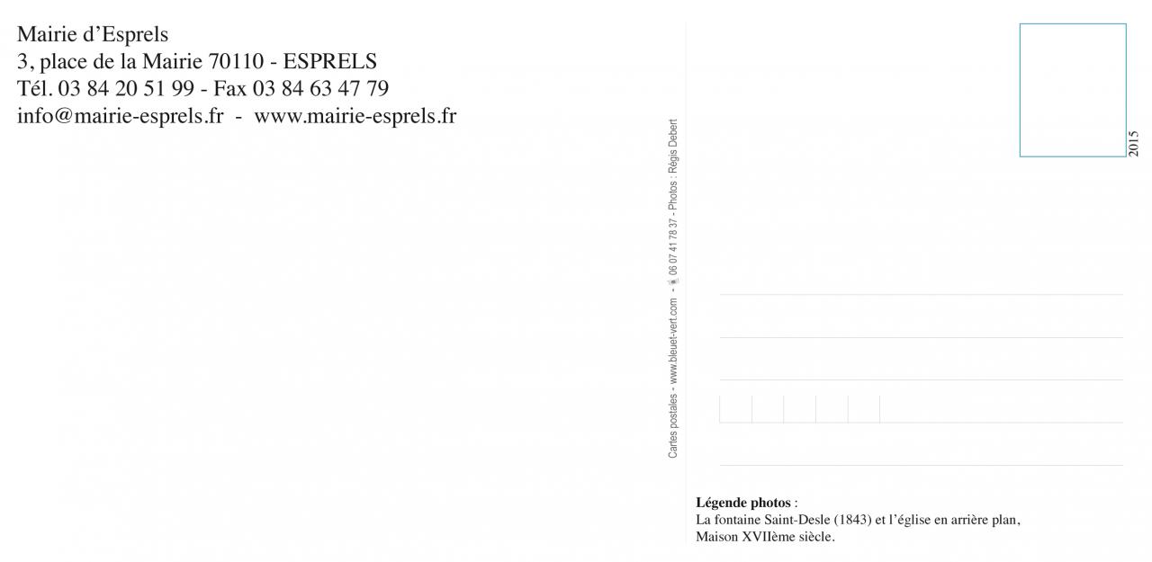 Exemple d'Esprels ( verso de la carte)