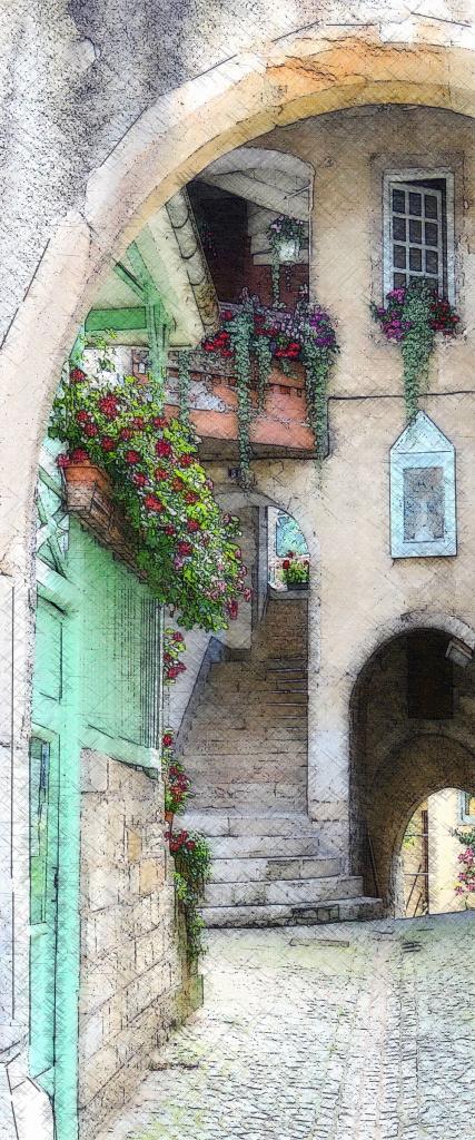 Cour ancienne à Baume-les-Dames