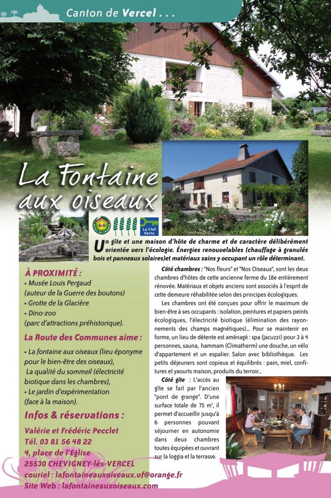 Gîte et chambres d'Hôtes la Fontaine aux oiseaux